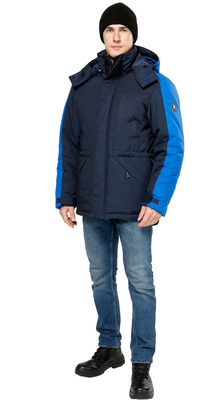 Куртка мужская утепленная рабочая "Челленджер" синяя с васильковым цена