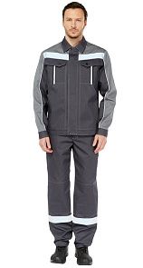 Костюм рабочий мужской летний "Оптима" т. серый-серый